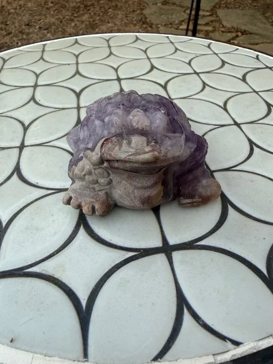 Dream Amethyst Crystal Money Toad 12 oz - Picture 3 of 11
